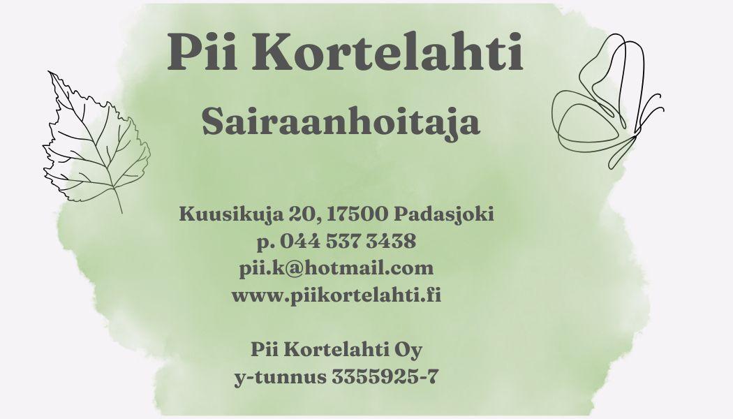 Pii Kortelahti Oy käyntikortti