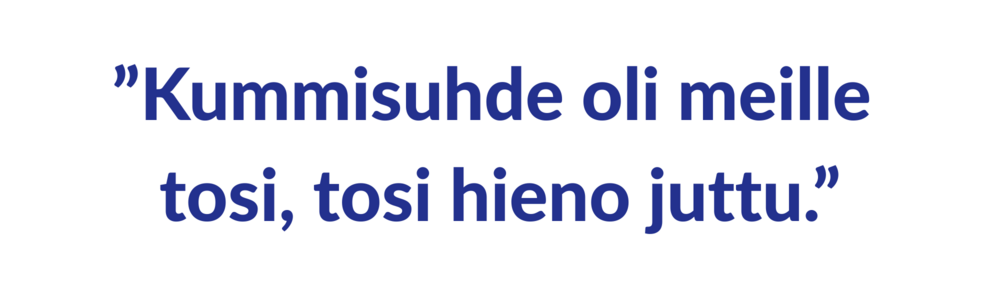 "Kummisuhde oli meille tosi, tosi hieno juttu."