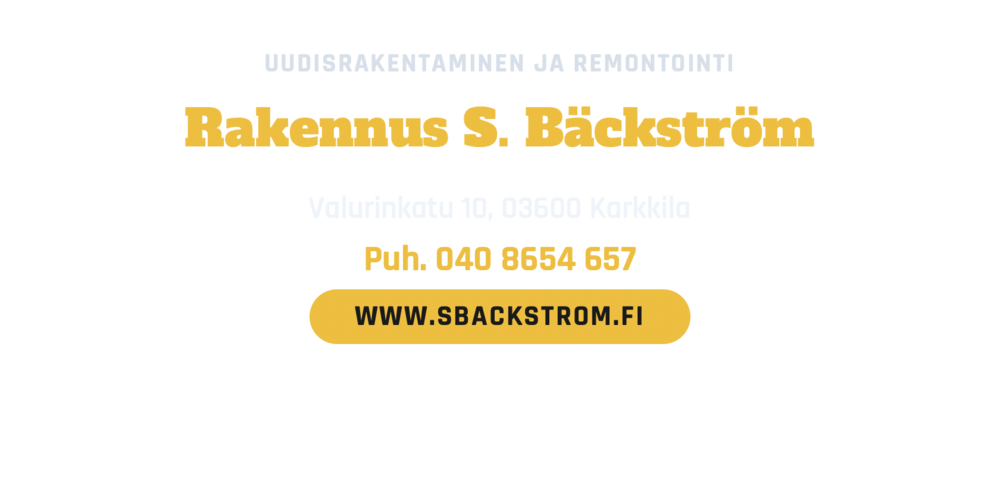 Rakennus S. Bäckström – sponsorimainos