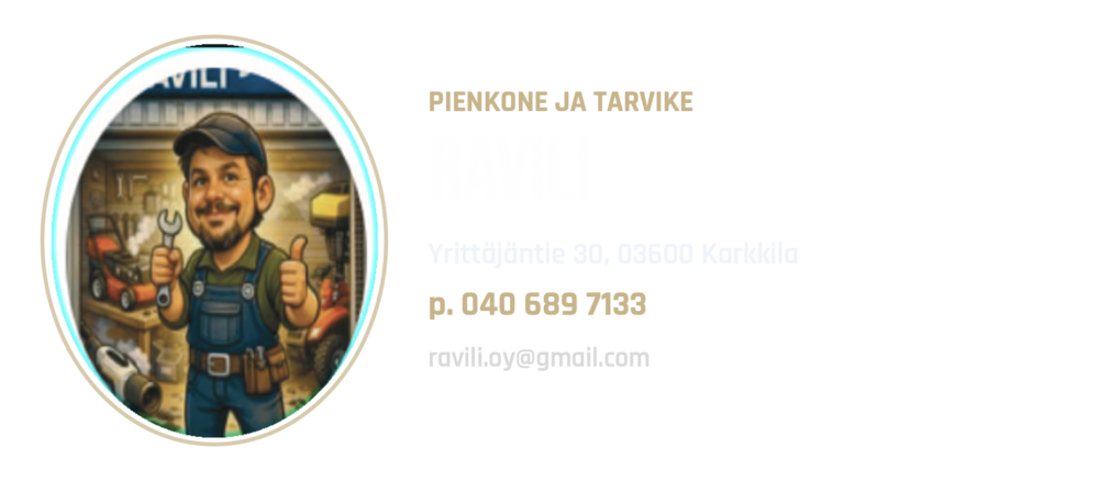 Pienkone ja Tarvike Ravili – sponsorimainos