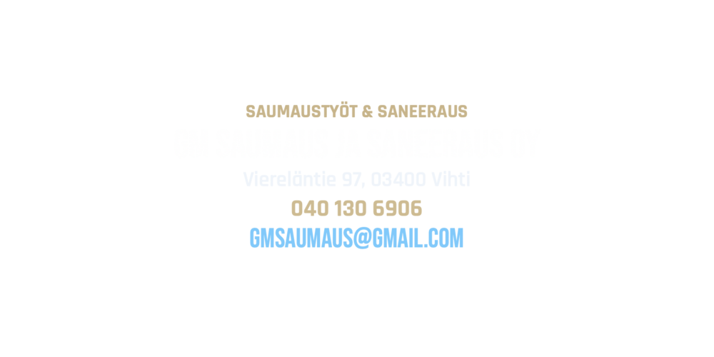 GM Saumaus ja Saneeraus Oy – sponsorimainos