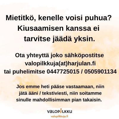 Kiusaamisen kanssa ei tarvitse jäädä yksin, sillä tukea on saatavilla.