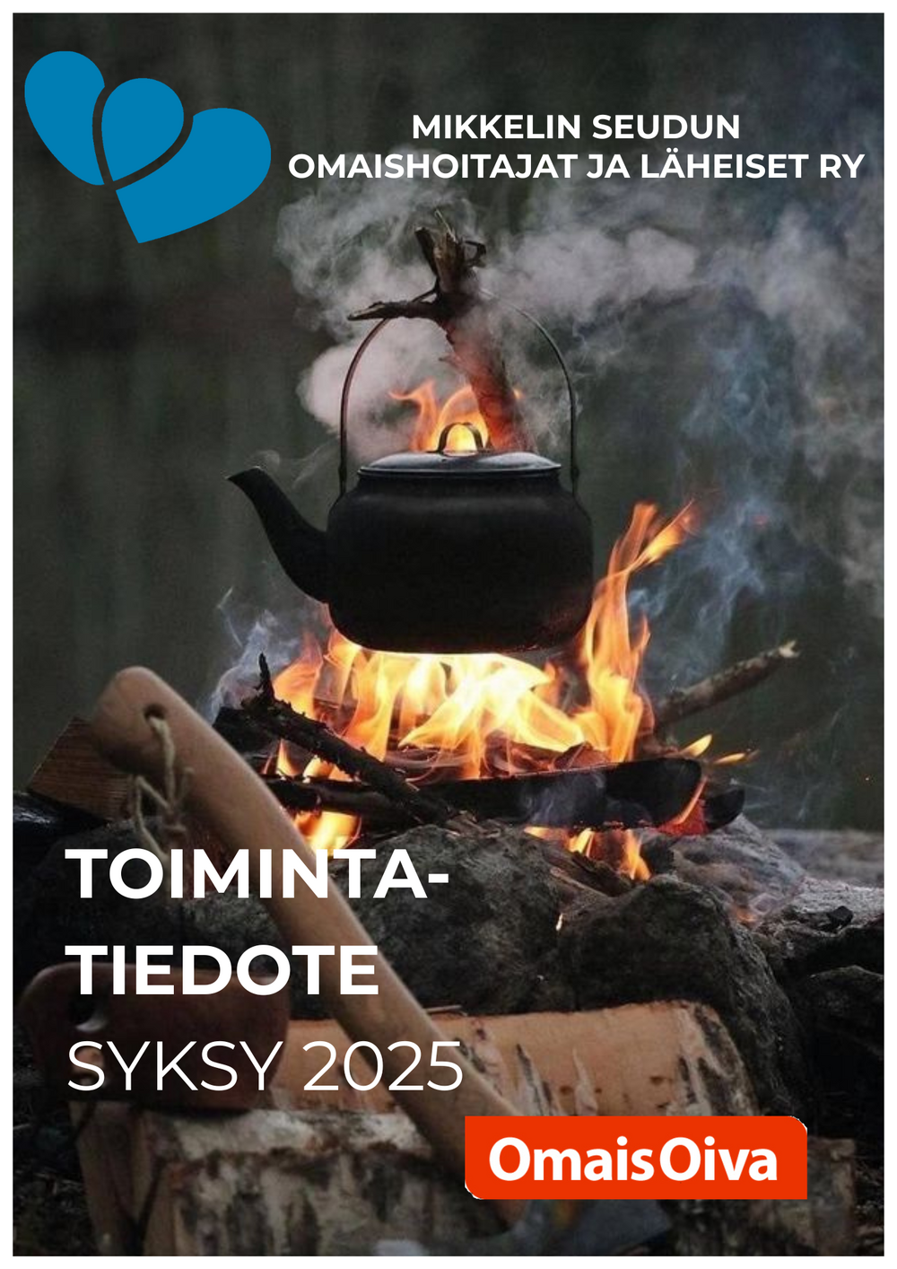 Syksyn 2025 toimintatiedotteen kannessa nuotiolla porisee nokipannukahvit