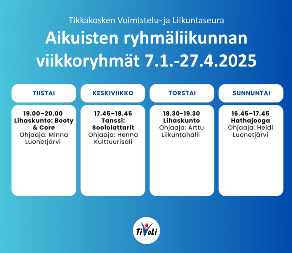 Tikkakoski ryhmäliikunta kevät 2025