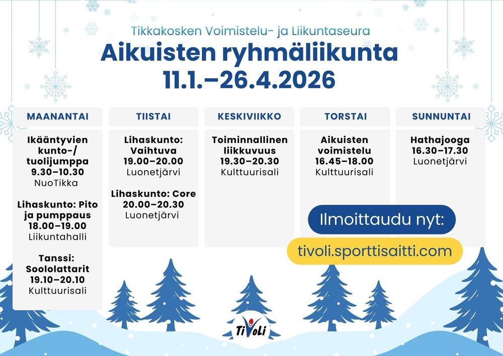 Tikkakoski ryhmäliikunta kevät 2025