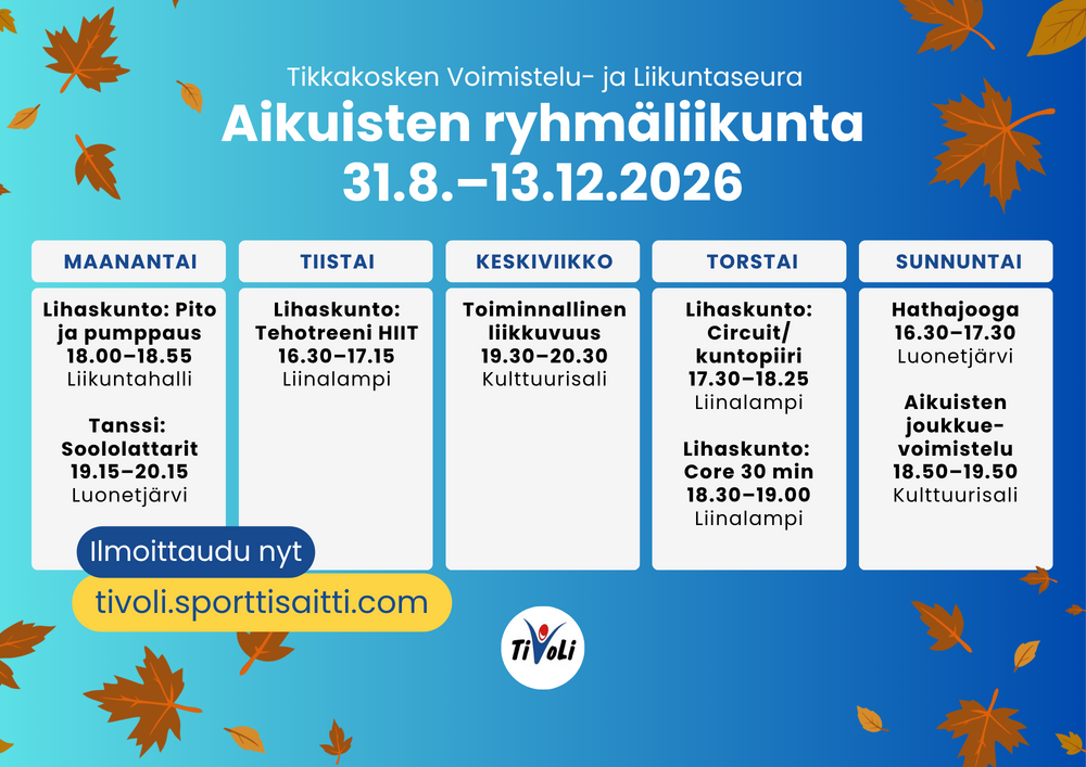 Tikkakoski ryhmäliikunta syksy 2026