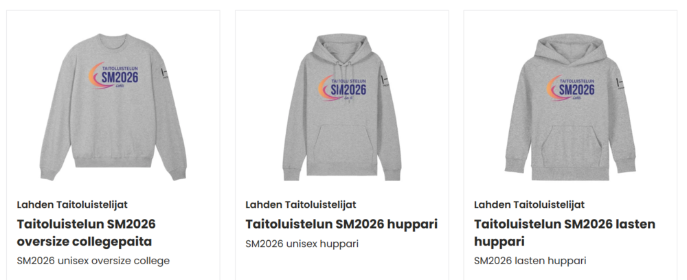 Taitoluistelun SM2026 kilpailun virallinen tuotemyynti HB Promotionin verkkokaupassa.