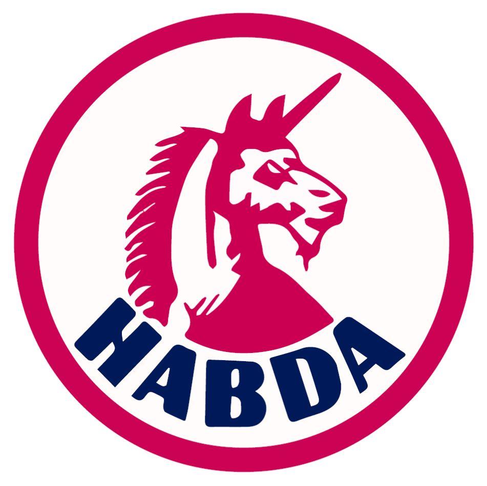 Helsingissä toimivan miekkailuseura HABDA r.y:n logo on punaisen ympyrän sisällä oleva piirretty punainen yksisarvinen.