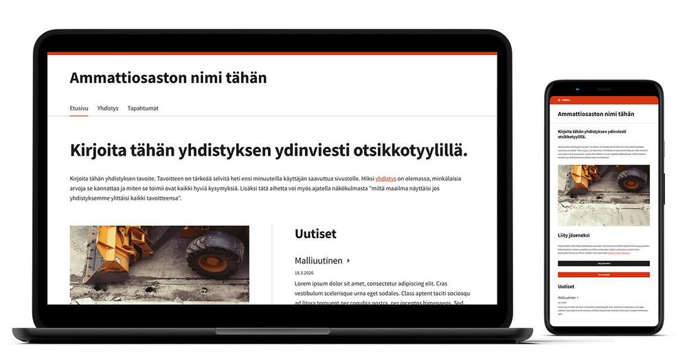 Rakennusliiton ulkoasuteema.