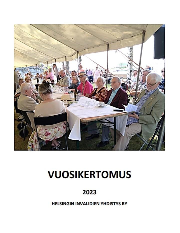 Vuosikertomuksen kansisivu.