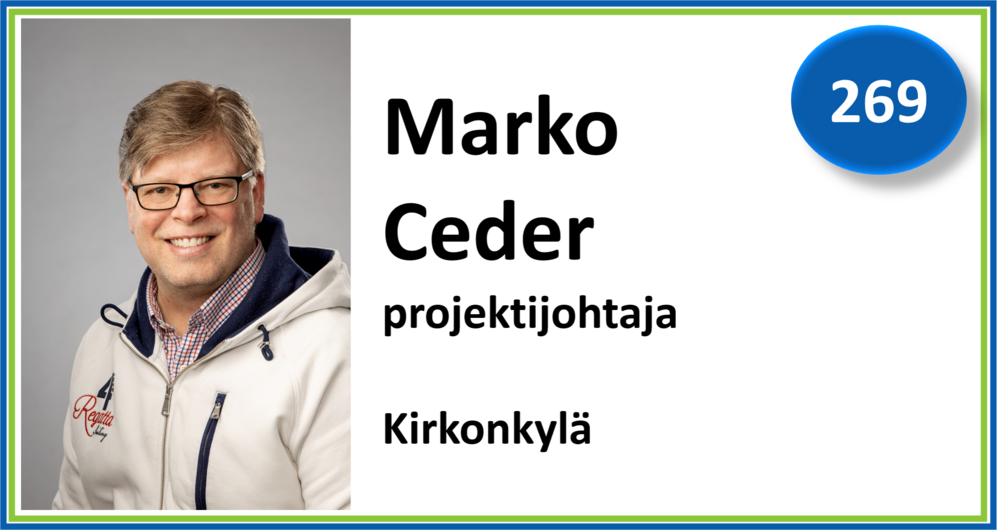 269, Marko Ceder, projektijohtaja, Kirkonkylä