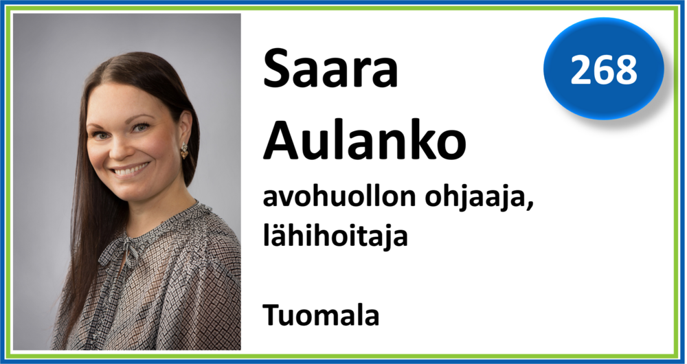 268, Saara Aulanko, avohuollon ohjaaja, Tuomala
