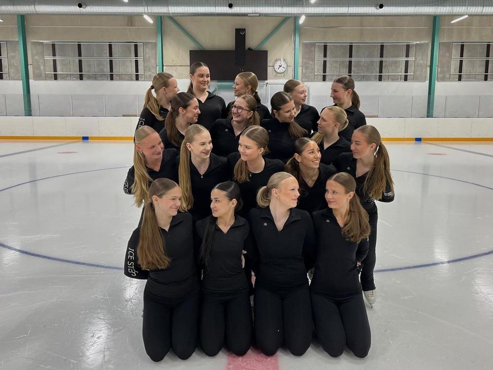 Ice Steps -joukkueen luistelijat poseeraavat kuvassa. 