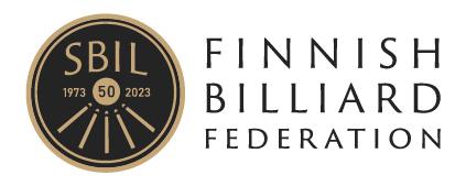 Finnish Billiard Federation, 50th anniversary logo, black font (JPG).