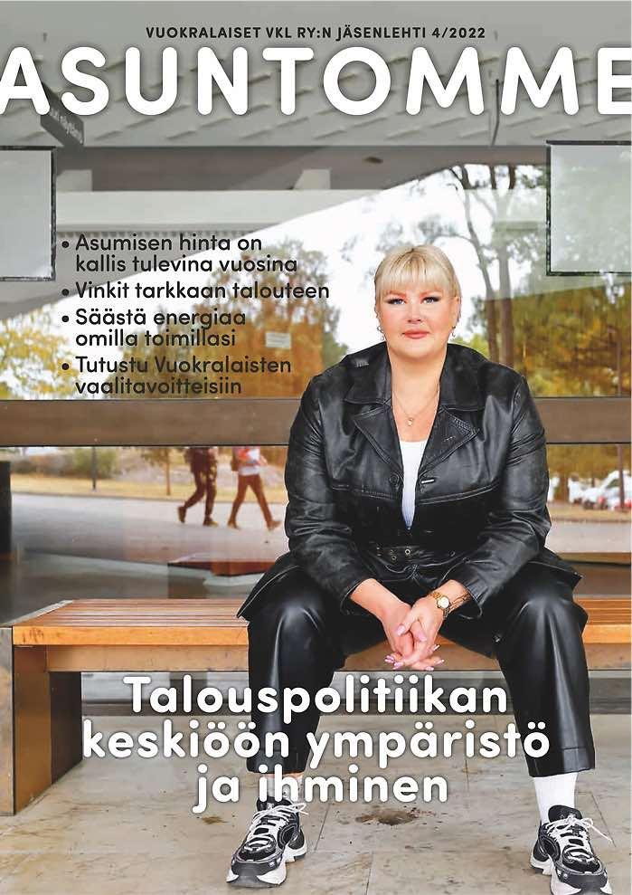 4/2022 Asuntomme-lehden kansikuva, jossa on Sosten pääekonomistin, Anni Marttisen kuva.
