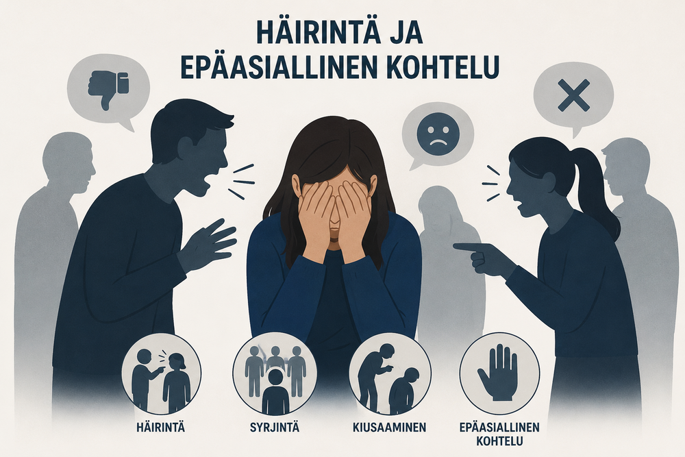 kuvassa ihmisiet häritsevät ja kiusaavat toisia