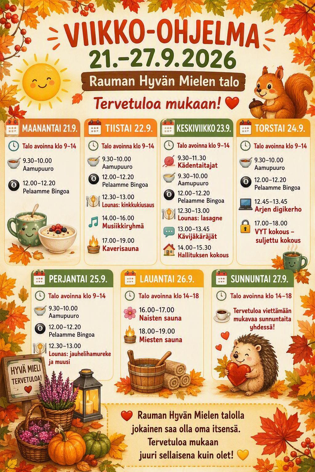syksynlehtiä, orava ja siili