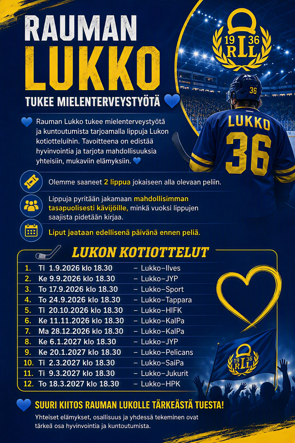 sinilektainen kuva jossa lukon logo ja pelaaja