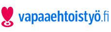 Vapaaehtoistyö.fi-sivuston logo. Sydän ja teksti: vapaaehtoistyö.fi.
