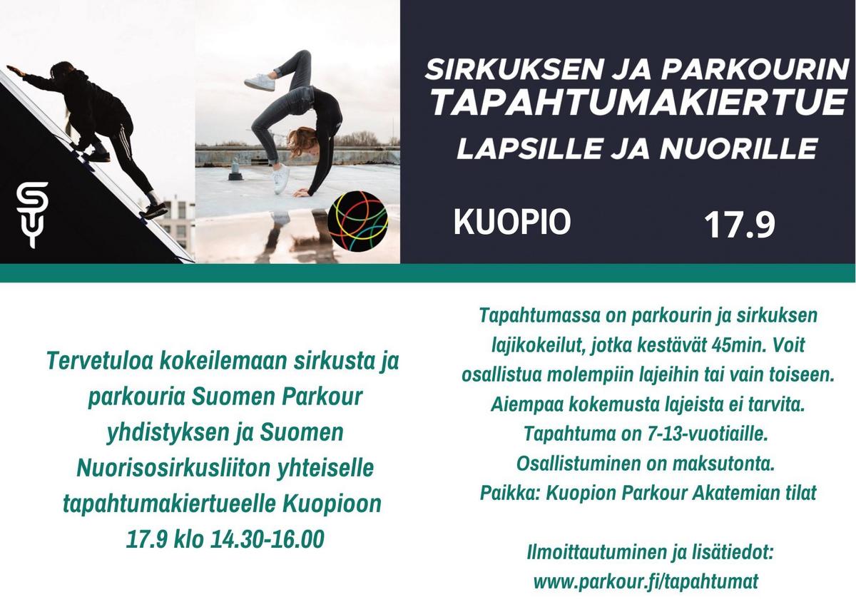Maksuttomat Parkour kokeilutunnit 7-13-vuotiaille Kuopiossa | Pohjois-Savon  Liikunta