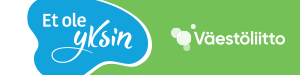 Et Ole Yksin -logo. Kuva johtaa Väestöliiton Et Ole Yksin verkkosivuille.