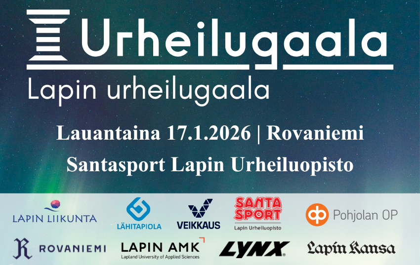 Kuvassa Mainos Lapin Urheilugaalasta 2026 Rovaniemellä