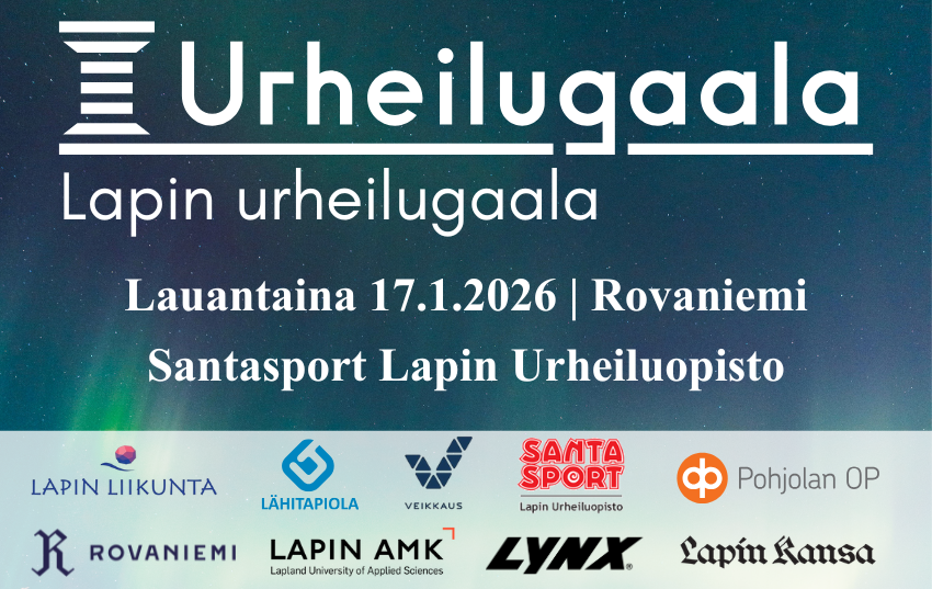 Kuvassa Mainos Lapin Urheilugaalasta 2026 Rovaniemellä