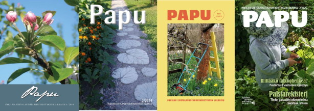 Vanhojen Papu-lehtien kansikuvia.