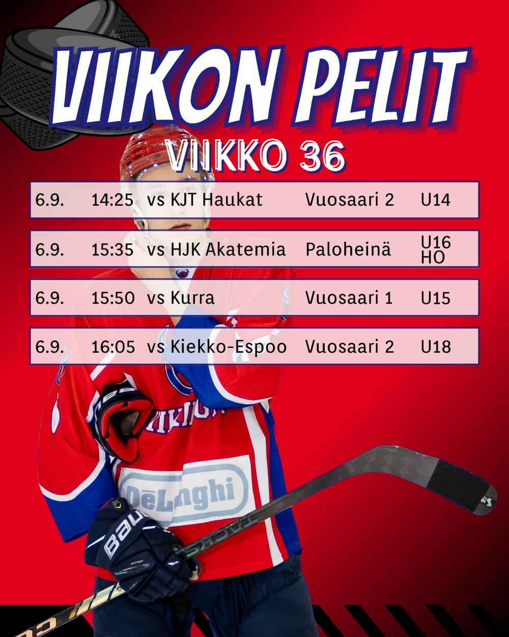 Viikinkien peliviikko 36 2026-2027 pelit 2