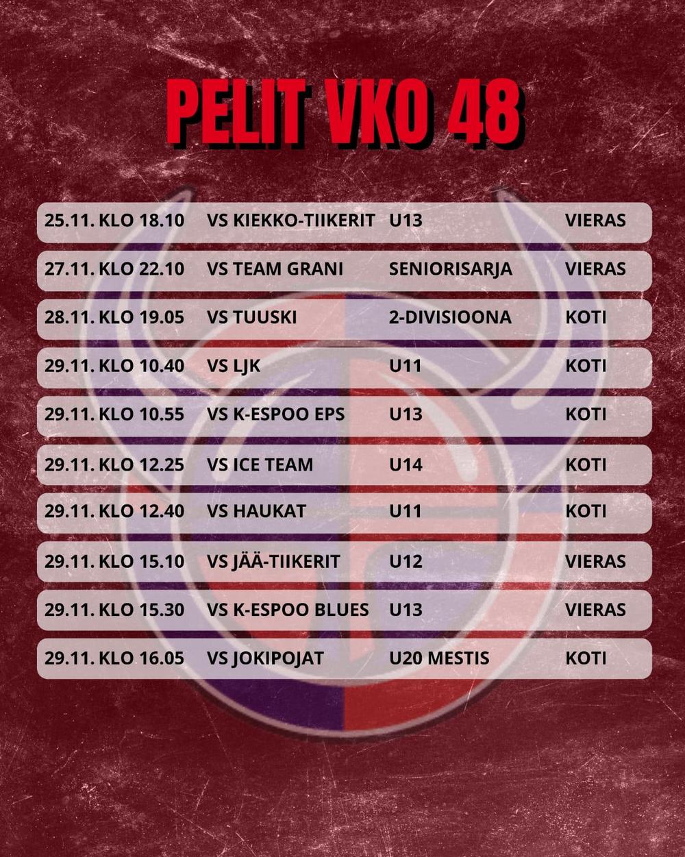 Viikinkien peliviikko 48 pelit 1