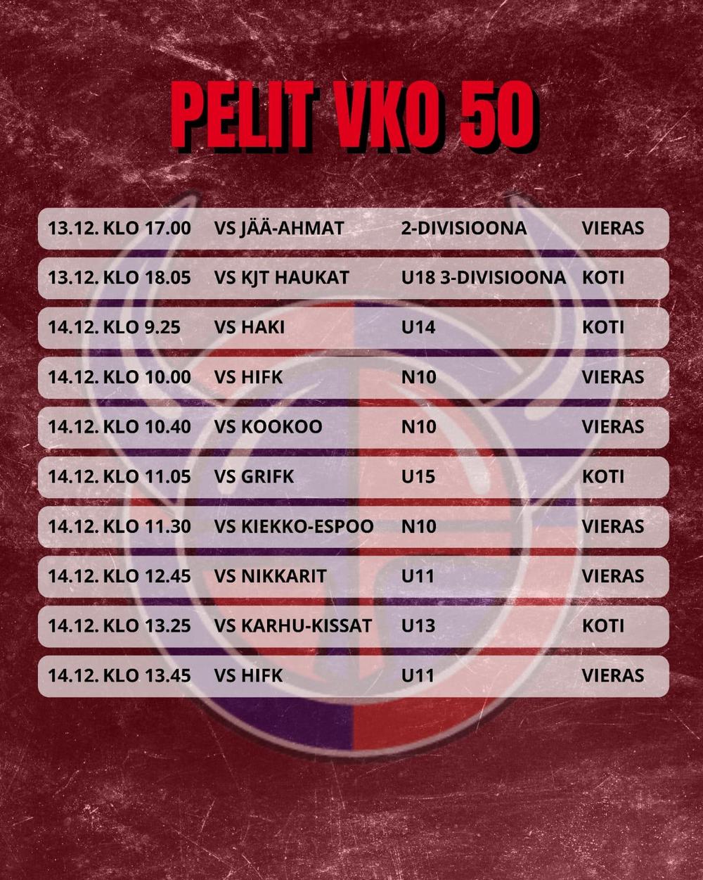 Viikinkien peliviikko 50 pelit 2