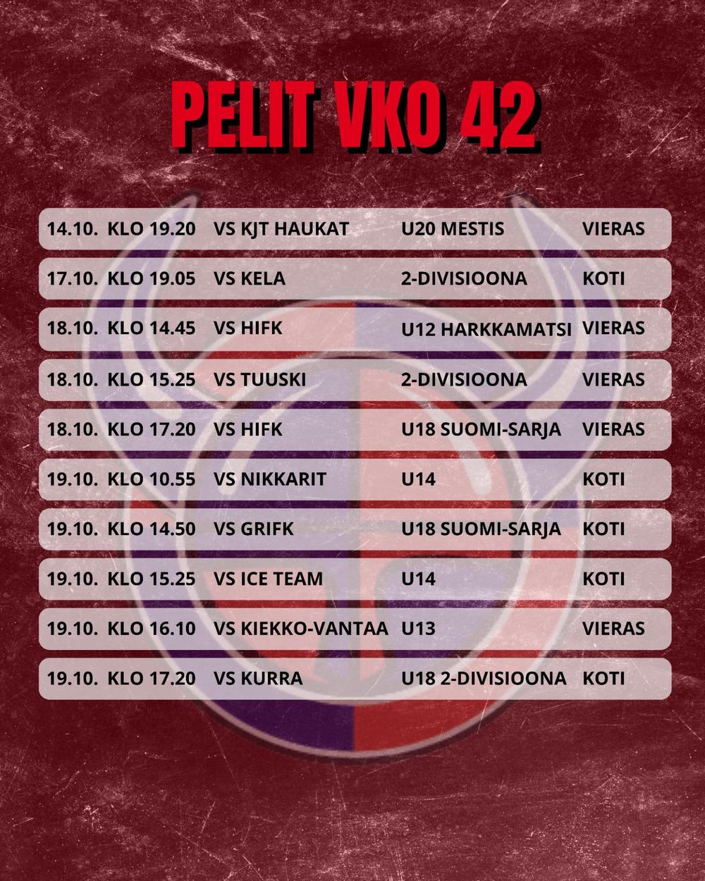 Viikinkien peliviikko 42 pelit