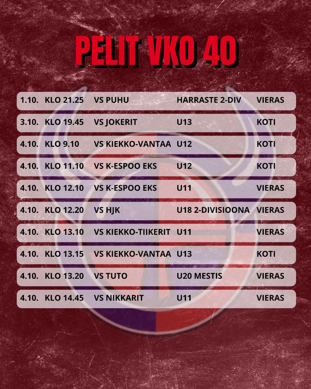 Viikinkien peliviikko 40 pelit 1