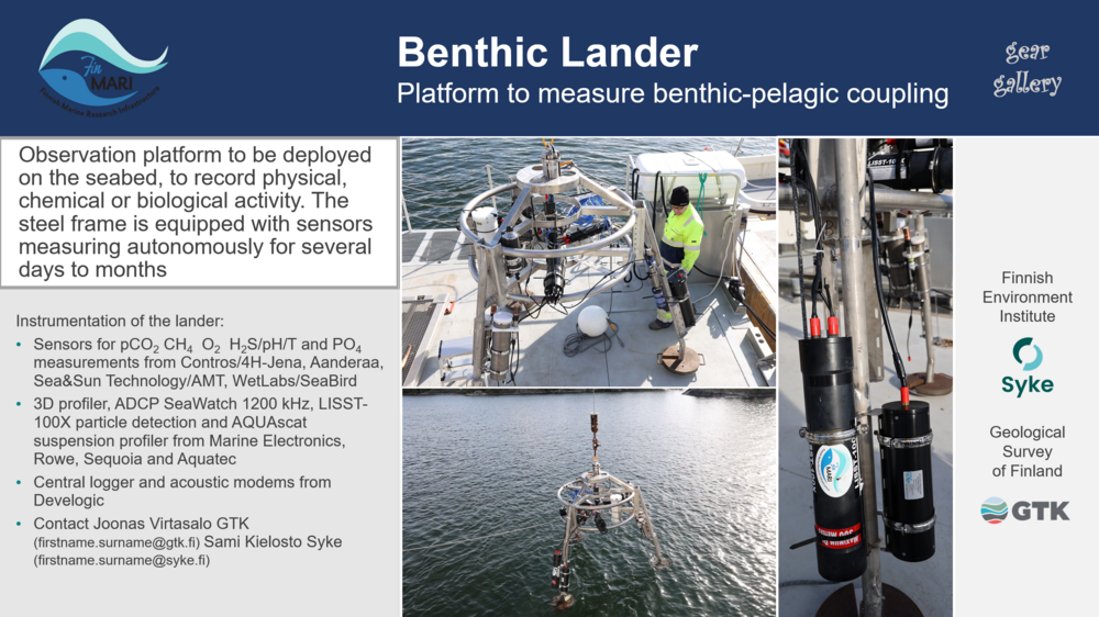 Link opening information card of the benthic lander