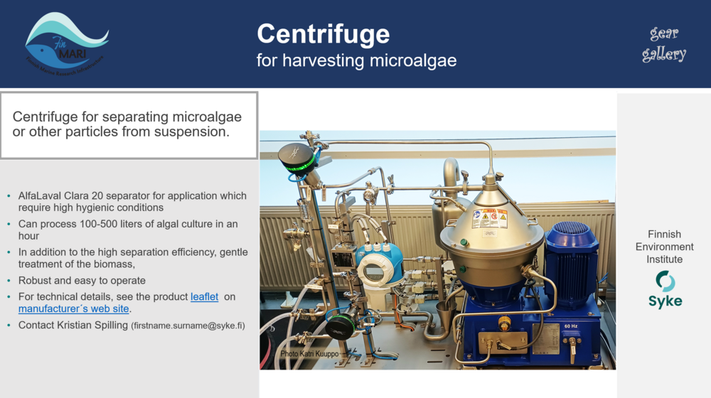 Link opening information card of the concinuous centrifuge of Syke