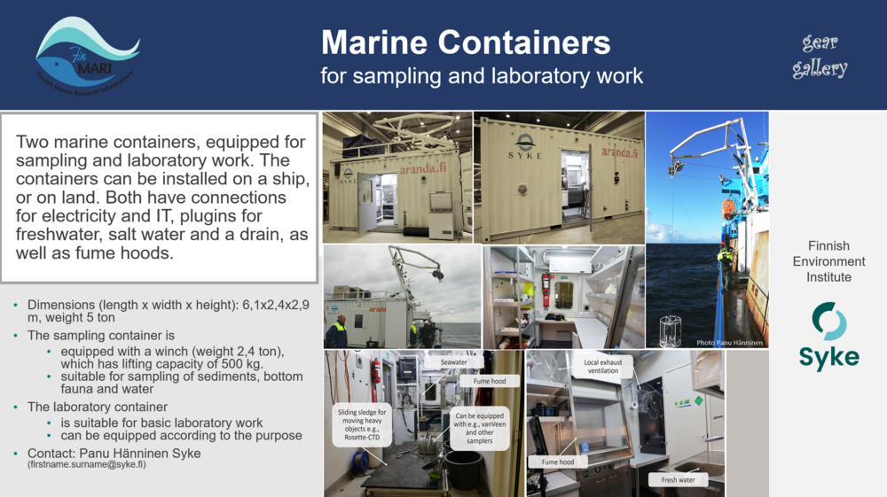 Link opening information card of the marine containers of Syke