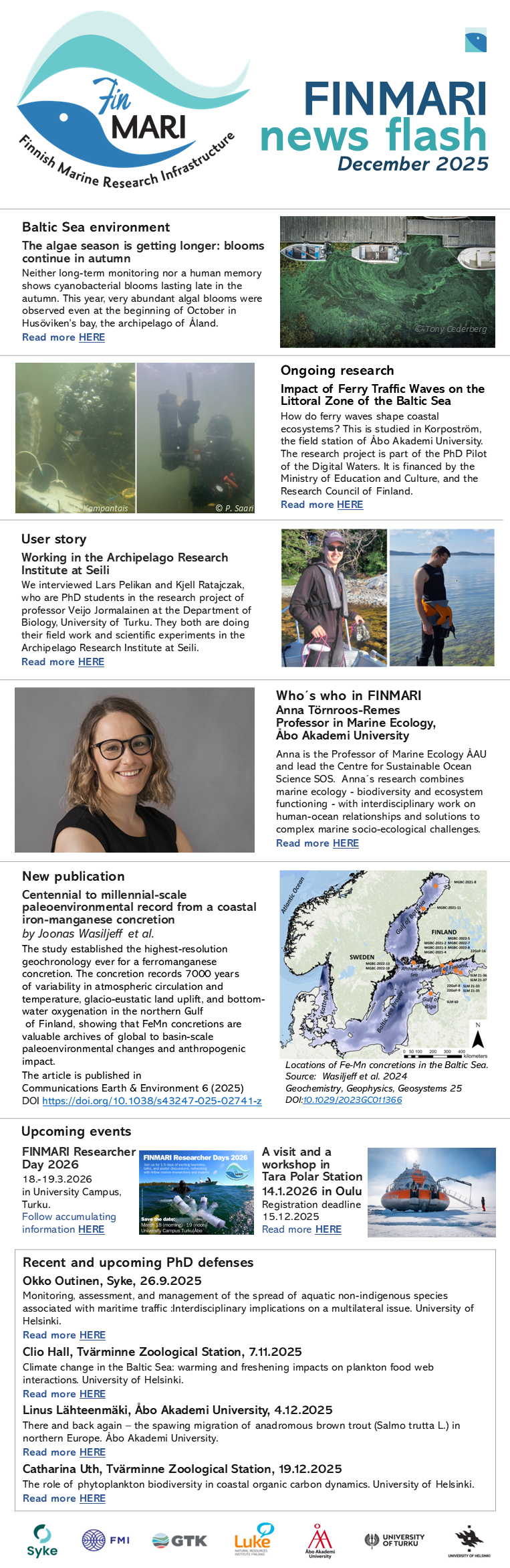 FINMARI Newsletter December 2025, and a link to apdf with the same content