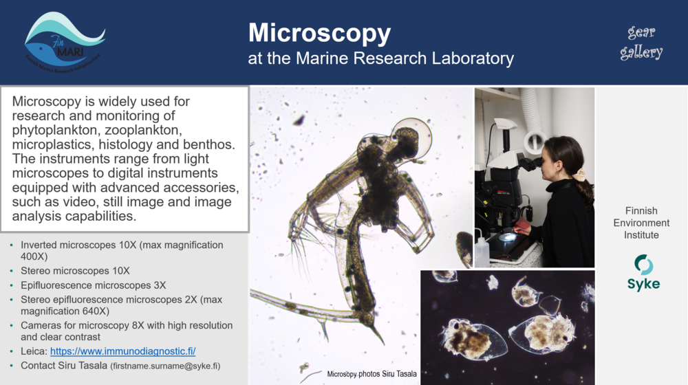 Link opening information card of the microscopy instruments of Syke