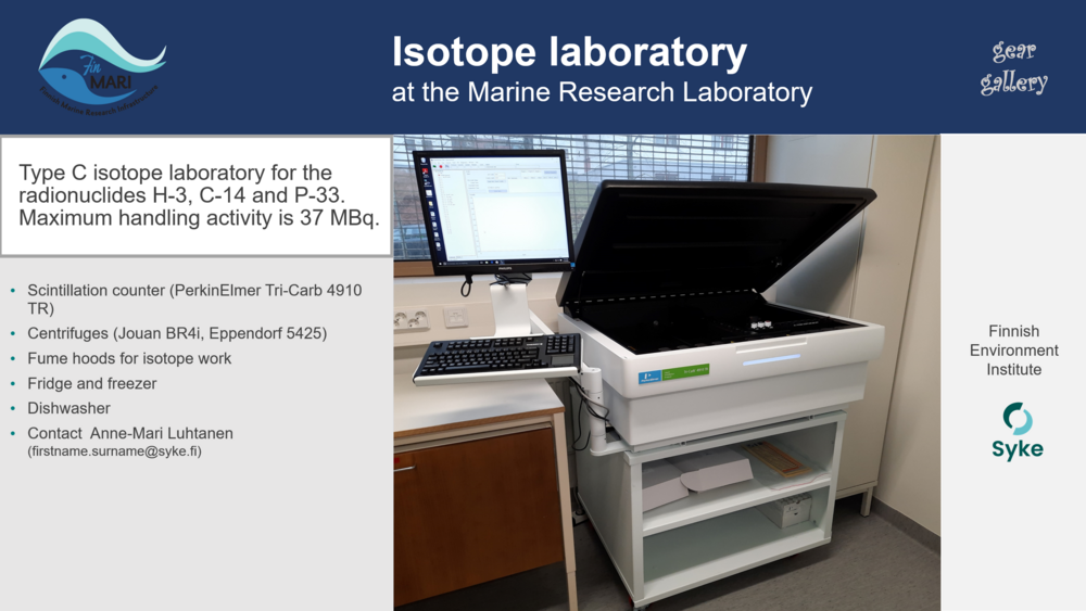 Link opening information card of the isotope laboratory of Syke