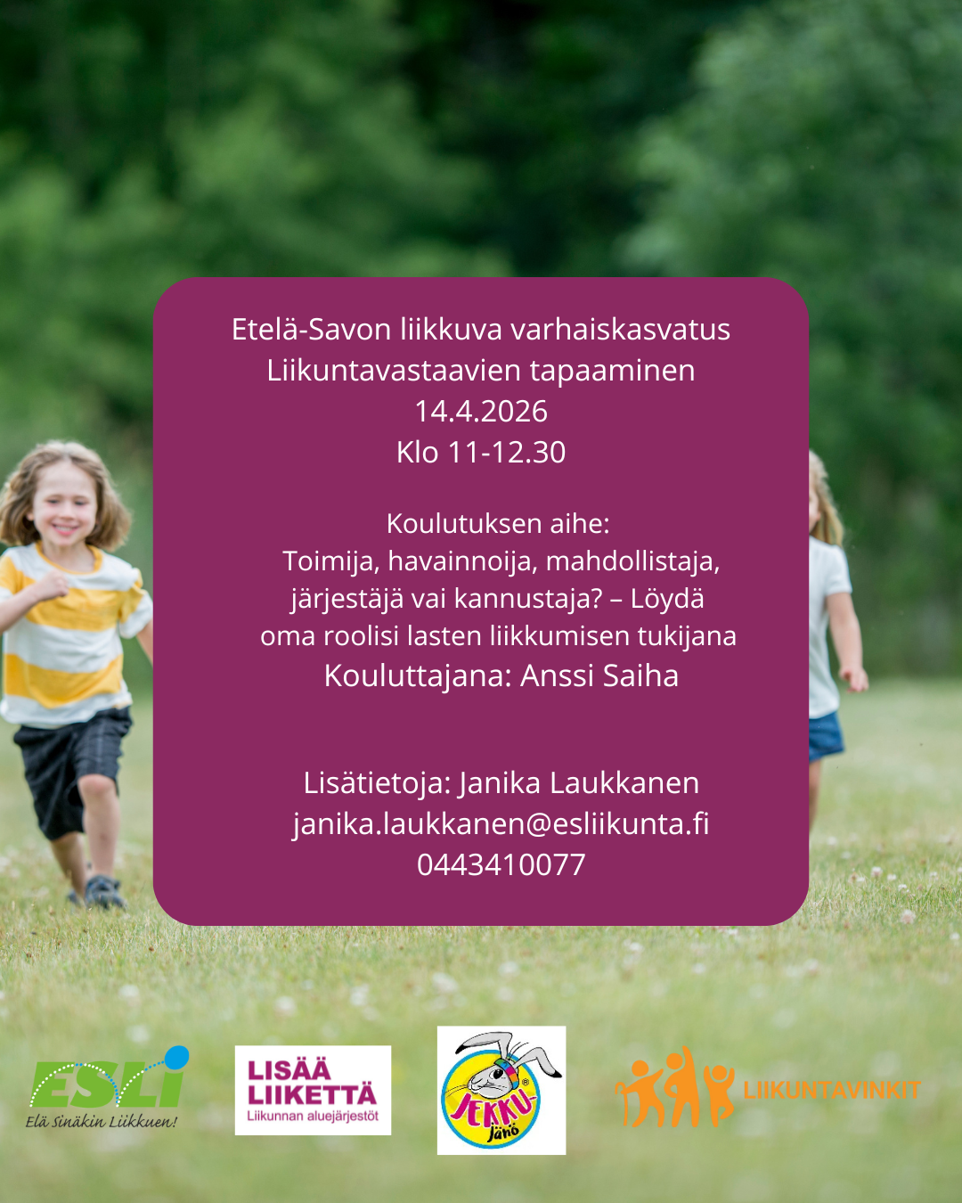 Etelä-Savon liikkuva varhaikasvatusverkoston ohjelma 20.10.2021