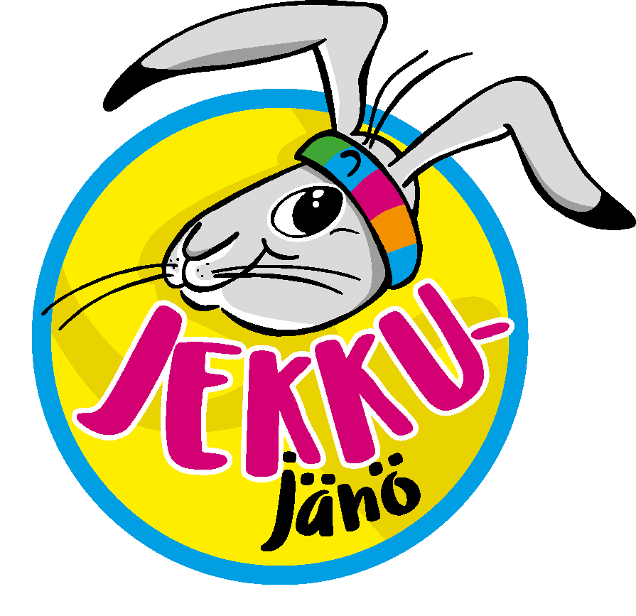 Jekku-jänö -lorukorttien logokuvassa pupu