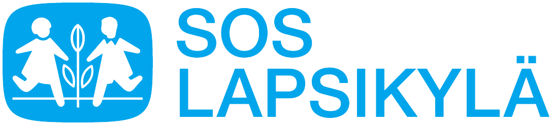 SOS-lapsikylä logo, joka on myös linkki sivustolle 