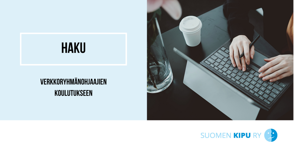 Ihminen näpyttelee tietokonettaan. 