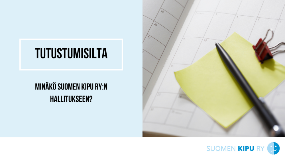Kuva kynästä ja post it -lapusta kalenterin päällä.