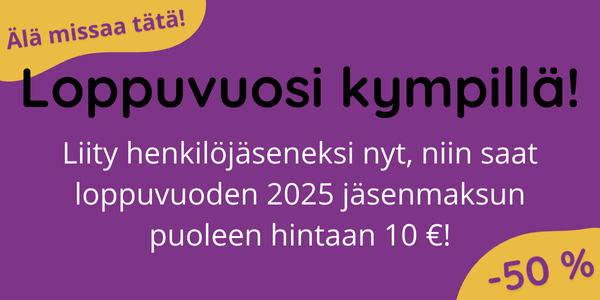 Nyt kannattaa liittyä Suomen Kipu ry:n jäseneksi, sillä loppuvuoden henkilöjäsenyys on 1.9.2025 alkaen puoleen hintaan (10€)! 