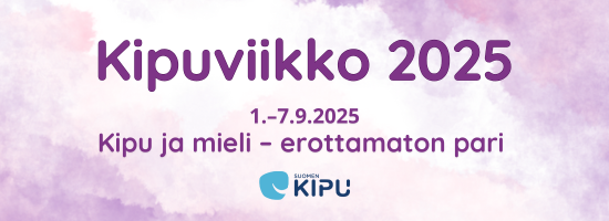 Kipuviikko 2025. 1.-7.9.2025. Kipu ja mieli - erottamaton pari. Suomen Kipu ry.