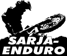 Sarjaenduron logo, jossa on moottoripyörä ja kuljettaja.