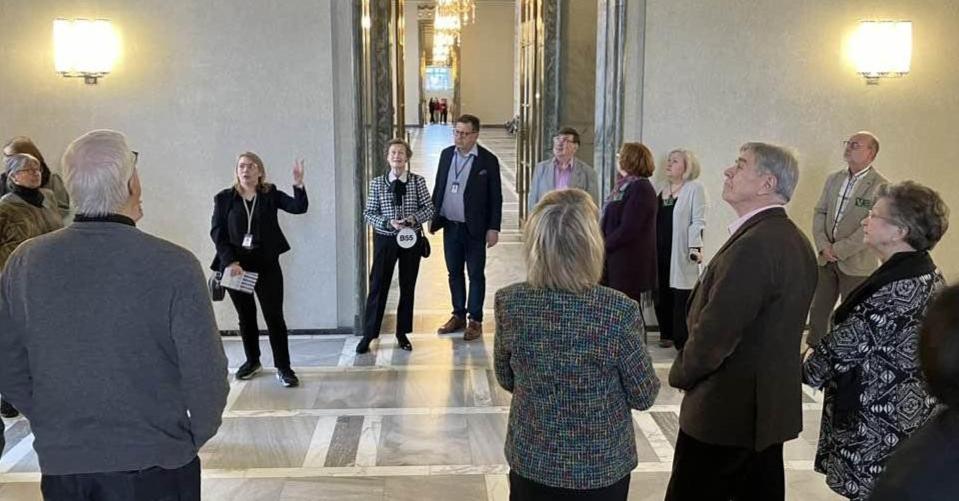 Vaikuttava sisäänkäynti Valtiosaliin