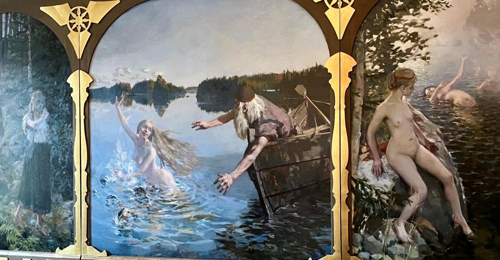 Yksi Suomen Pankin taideaarteista on Akseli Gallen-Kallelan alkuperäinen Aino-triptyykki