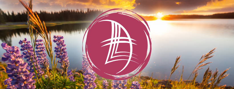 Talvinen maisema, jossa Lounais-Suomen Lihastautiyhdistyksen logo